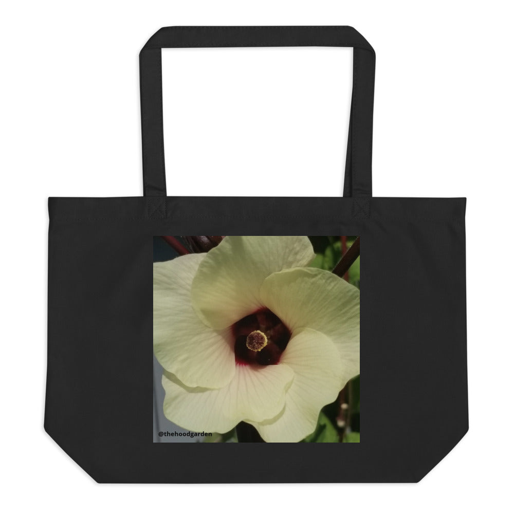 Okra Flower organic tote bag