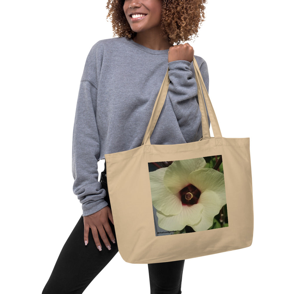 Okra Flower organic tote bag